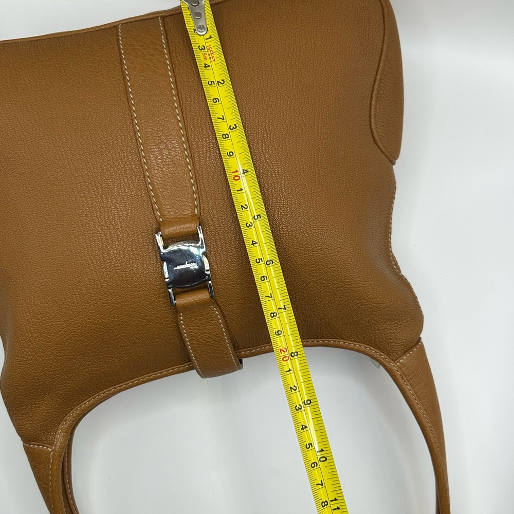 Salvatore Ferragamo Leather Shoulder Bag with Silver Buckle - Picture 15 of 15